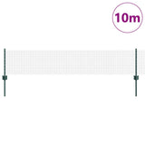 Welded Wire Fence with Post 10 x 0.4 m PVC-Coated Steel Green 3336429