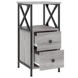 ZNTS Bedside Cabinet Grey Sonoma 34x35.5x70 cm Engineered Wood 825949