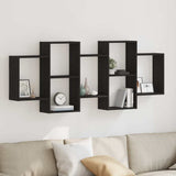 Wall Shelf Black Oak 159x18x65 cm Engineered Wood 868064