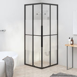 Shower Cabin Half Frosted ESG 80x80x180 cm Black 151853