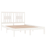 Bed Frame without Mattress White Solid Wood Double 3104039