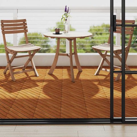 Decking Tiles 10 pcs 30x30 cm Solid Acacia Wood 310120