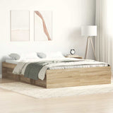 Bed Frame without Mattress Sonoma Oak 135x190 cm Double Double 3203910
