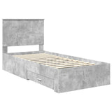 Bed Frame Concrete Grey 100 x 200 cm Engineered Wood 3409688