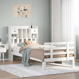 Bookcase Bed without Mattress White 75x190 cm Small Single Solid Wood Pine 3322781