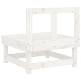 Garden Middle Sofa White Solid Wood Pine 825374