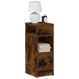 Bedside Cabinet with Drawer Smoked Oak 25x31x66 cm 858622