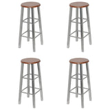 Bar Stools 4 pcs Silver and Brown MDF 277174