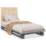 Bed Frame without Mattress Grey 90x200 cm Solid Wood Pine 3281544