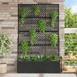 Garden Planter Black 105 x 30 x 170 cm Metal 366617