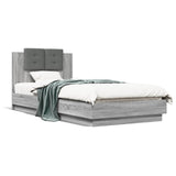 Bed Frame Grey sonoma Engineered wood, Plywood Single Bed Frame 3210029