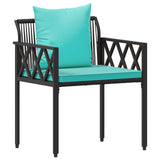 Outdoor Furniture Set 4 pcs Black and Turquoise Poly Rattan 42025346