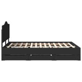 Bed Frame with Drawer Black 160 x 200 cm Engineer Wood 3413395