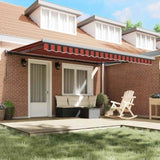 Retractable Awning Red and Black 450 x 300 cm Fabric and Metal 3330889