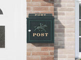 Wall Mounted Mailbox Green 29 x 13 x 41 cm Cast Aluminum 42023496