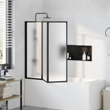 Shower Screen Folding Black 120 x 2 x 117 cm Aluminium and PP 42009754