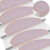 Stair Mats Self-adhesive Sisal-Look 15 pcs 65x21x4 cm Pink 326876