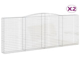 Arched Gabion Baskets 2 pcs 400x30x200/220 cm Galvanised Iron 3146931