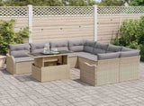 Garden Sofa Set with Cushion Manual 9 pcs Beige Poly Rattan 3357173