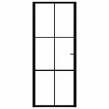 Interior Door ESG Glass and Aluminium 83x201.5 cm Black 151203