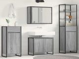 Bathroom Furniture Set 4 pcs Grey Sonoma Engineered Wood 3403055