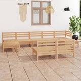 9 Piece Garden Lounge Set Solid Wood Pine 3083354