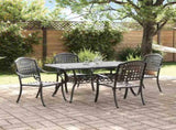 Garden Dining Set 5 pcs Black Aluminium 3334645