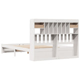 Bookcase Bed without Mattress White 140x200cm Solid Wood Pine 3322420