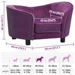 Dog Sofa Burgundy 69x49x40 cm Plush and Faux Leather 171035