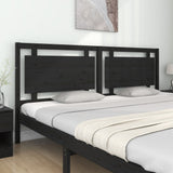 Bed Headboard Black 205.5x4x100 cm Solid Pine Wood 817964
