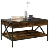 Coffee Table with Infinity LED Smoked Oak 70x50x38 cm 847704