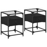 ZNTS Bedside Cabinets 2 pcs Black 40x40x55 cm Engineered Wood 846075