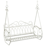 Swing Bench Steel 112 x 60 x 126.5 cm Antique White 42038695