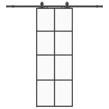 Sliding Door with Hardware Set Black 76x205 cm ESG Glass 3375862