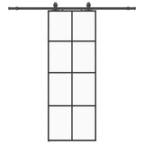Sliding Door with Hardware Set Black 76x205 cm ESG Glass 3375862