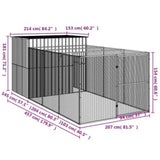 Dog House with Run Anthracite 214x457x181 cm Galvanised Steel 3189120