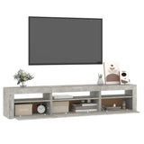 TV Cabinet with LED Lights Concrete Grey 195x35x40 cm 3152741