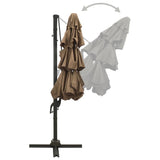 4-Tier Garden Parasol with Aluminium Pole Taupe 3x3 m 313831