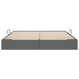 Storage Bed with Mattress Dark Grey 193 x 203 cm Fabric 3370061