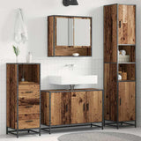 Bathroom Furniture Set with Door 3 pcs Old Wood Engineered Wood 3402348