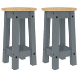 Bar Stools 2 pcs Grey Solid Wood Pine 4005700