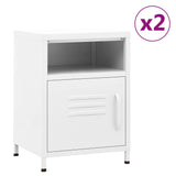 Nightstands 2 pcs White 35x35x51 cm Steel 3095222
