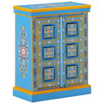 ZNTS Sideboard Solid Mango Wood Turquoise Hand Painted 244838