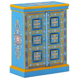 ZNTS Sideboard Solid Mango Wood Turquoise Hand Painted 244838