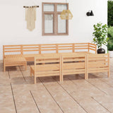 10 Piece Garden Lounge Set Solid Wood Pine 3083364