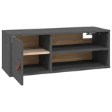 Wall Cabinet Grey 80x30x30 cm Solid Wood Pine 818389