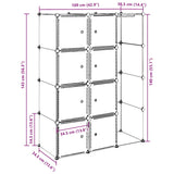 Modular Cabinet 9 Compartments 109x36.5x143 cm Black and White 240497