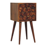 Mini Chestnut Cube 2 Drawer Bedside IN3288