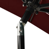 3-Tier Garden Parasol with Aluminium Pole Bordeaux Red 2x2 m 313848