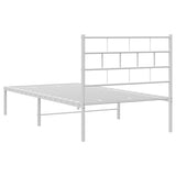 Metal Bed Frame without Mattress with Headboard White 90x190cm 355700